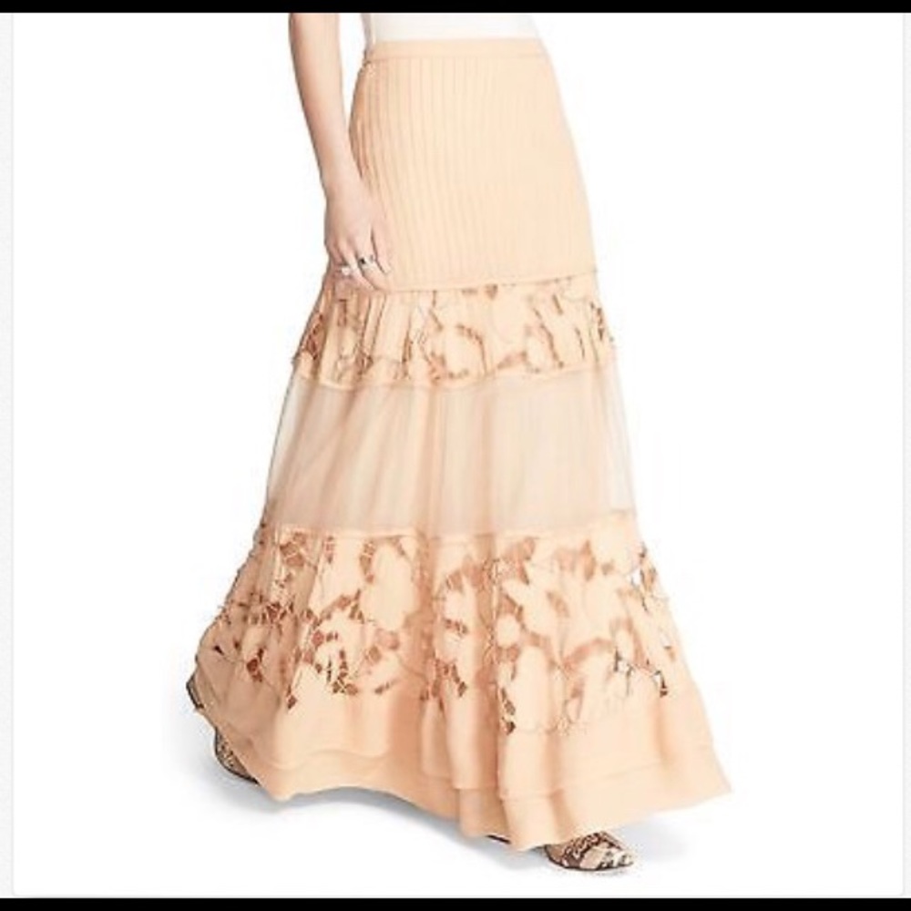 🎉HP🎉Free People To Put it Wildly Tan Maxi Skirt - Picture 7 of 8